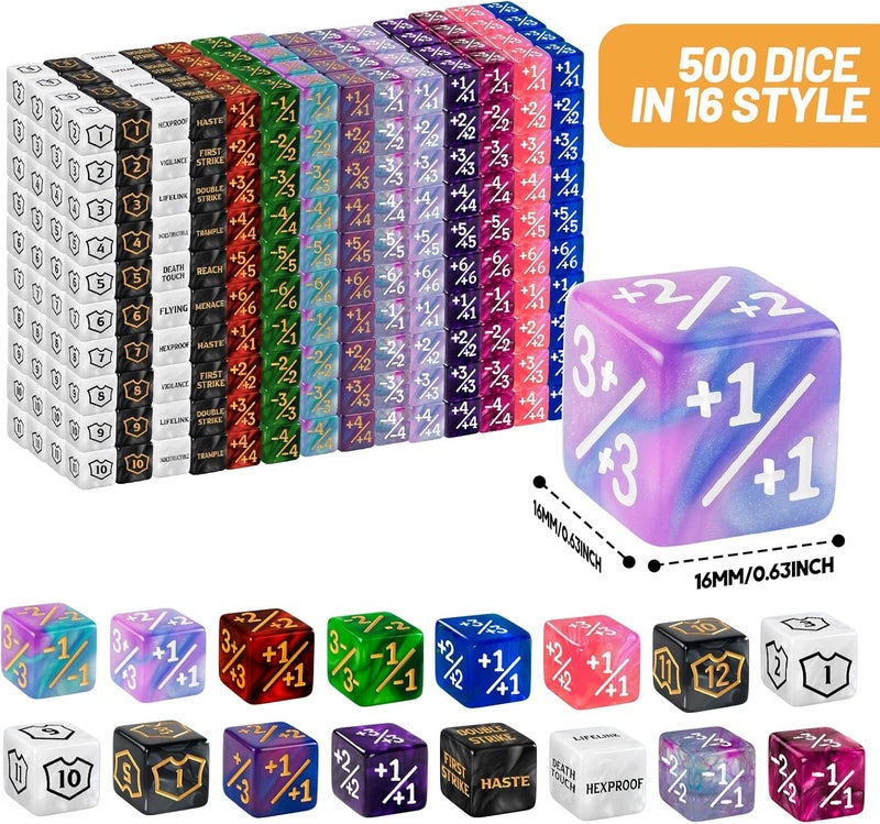 Ravonixis 500 Pieces MTG Counter Bulk Keyword Counters Life Counter Tokens Dice Buff Tokens Compatible with Magic Card Game Accessories CCG Creature Stats (Runestone) - Image 2